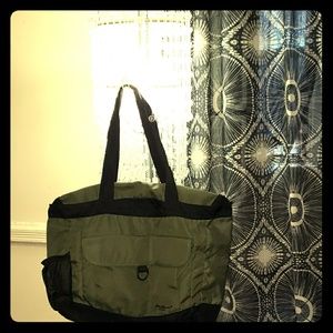 Eddie Bauer Green canvas travel bag